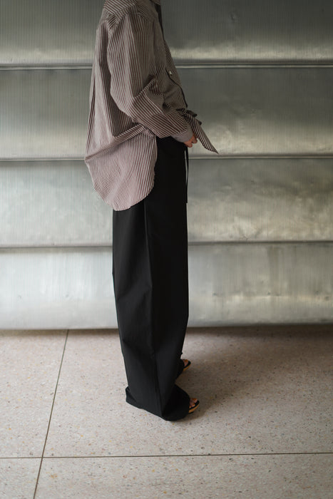 CRISTASEYA<br>MAXI LARGE PANTS WITH DRAWSTRINGS<br>in BLACK