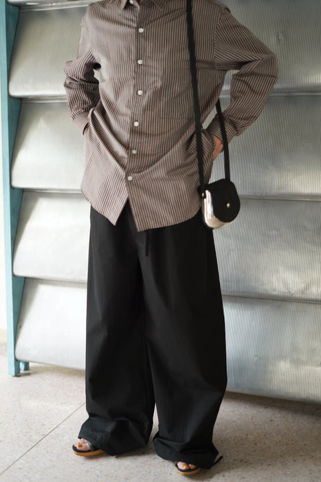 CRISTASEYA<br>MAXI LARGE PANTS WITH DRAWSTRINGS<br>in BLACK