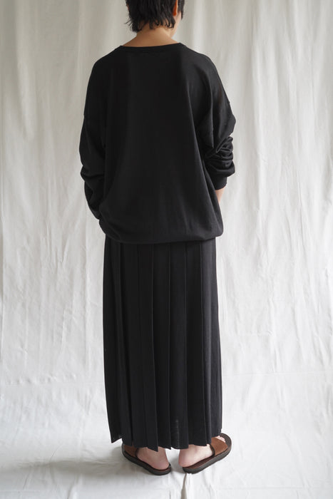 CRISTASEYA<br>WASHI PAPER PLEATED SKIRT<br> in BLACK