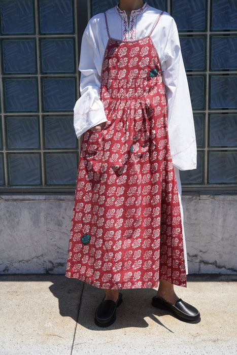 1960S<BR>MARIMEKKO BLOCK PRINT APRON DRESS