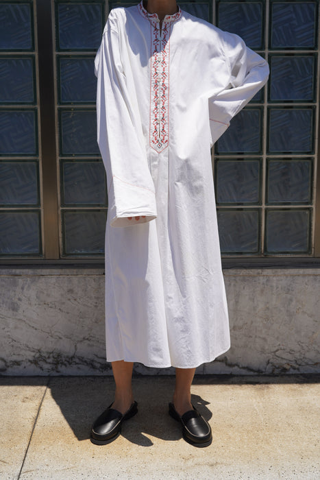VINTAGE<BR>HAND EMB LONG SHIRT DRESS