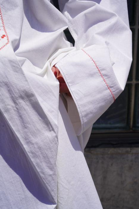 VINTAGE<BR>HAND EMB LONG SHIRT DRESS