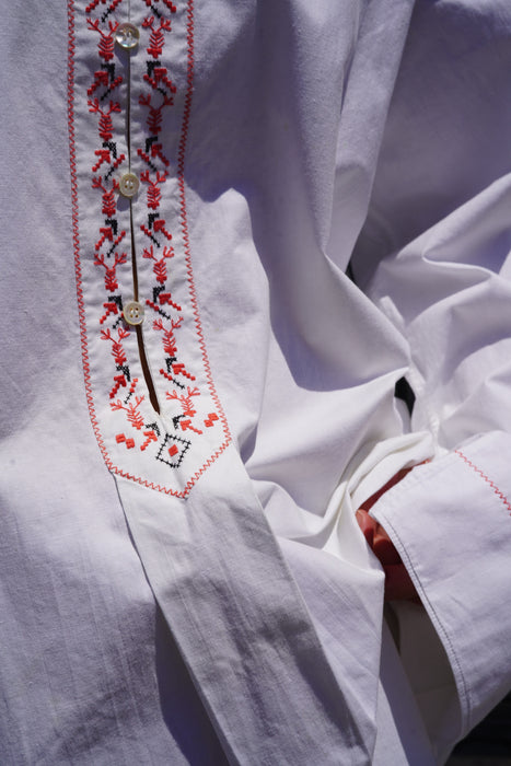 VINTAGE<BR>HAND EMB LONG SHIRT DRESS