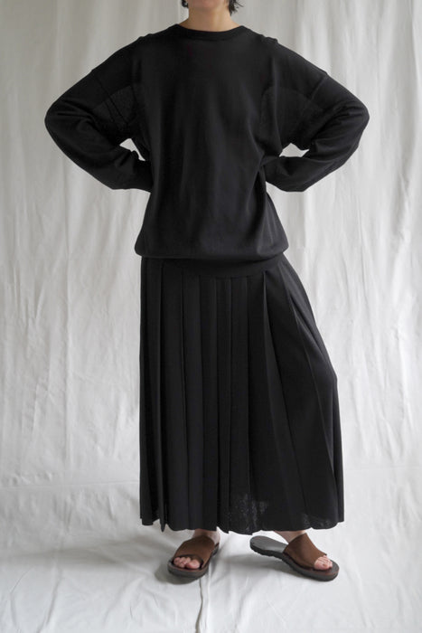 CRISTASEYA<br>WASHI PAPER PLEATED SKIRT<br> in BLACK