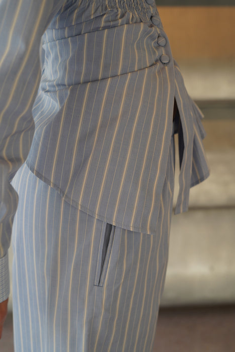SUPER YAYA<br>TROUSER NOUCKI JUDO<br>BLUE BOXWOOD STRIPES