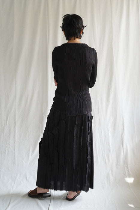 NORLHA<br>FEATHER LONG SLEEVE TOP<br> in BLACK