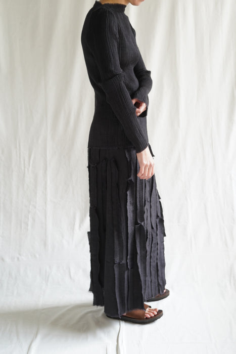 NORLHA<br>FEATHER LONG SLEEVE TOP<br> in BLACK