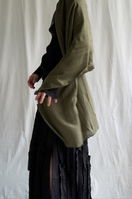 NORLHA<br>FEATHER LIGHT NARROW SCARF <br>in TEA LEAF