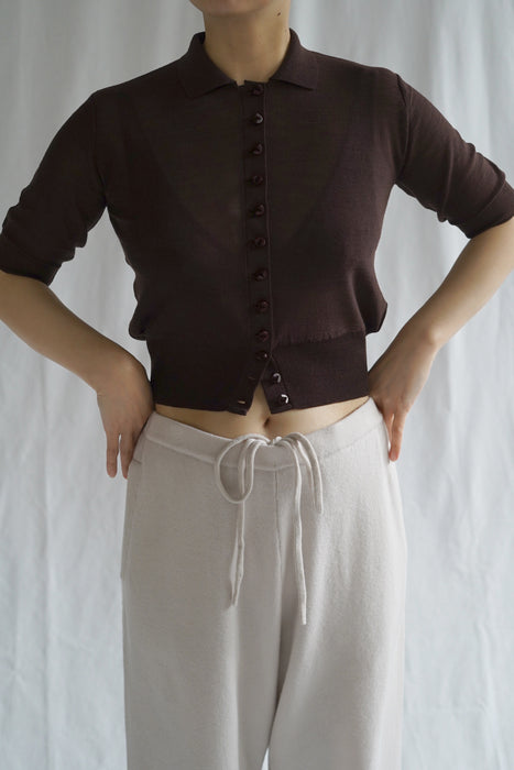 FUMIKA_UCHIDA<br>KNITTED POLO CARDIGAN