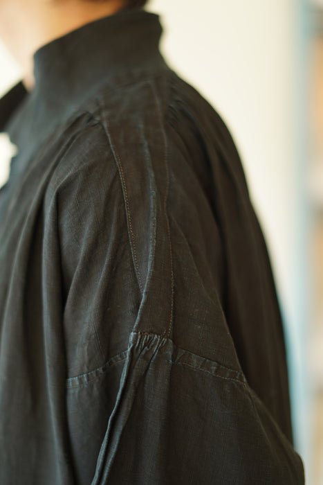 ANTIQUE<BR>FRENCH BIAUDE INDIGO SMOCK