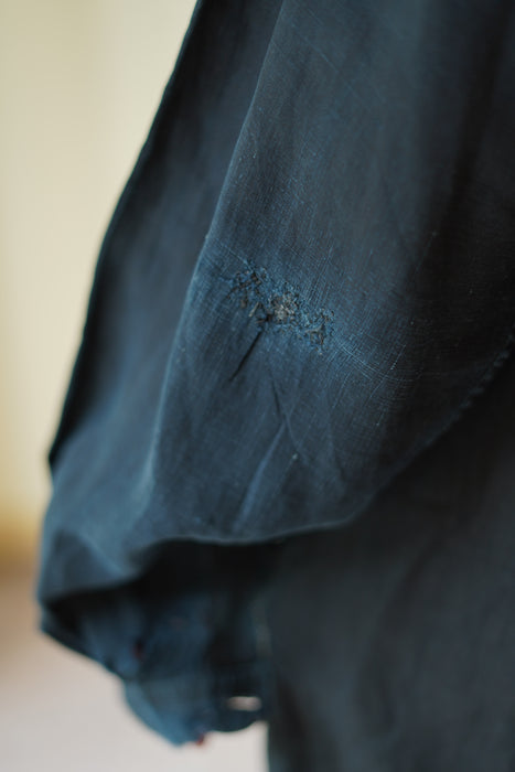 ANTIQUE<BR>FRENCH BIAUDE INDIGO SMOCK