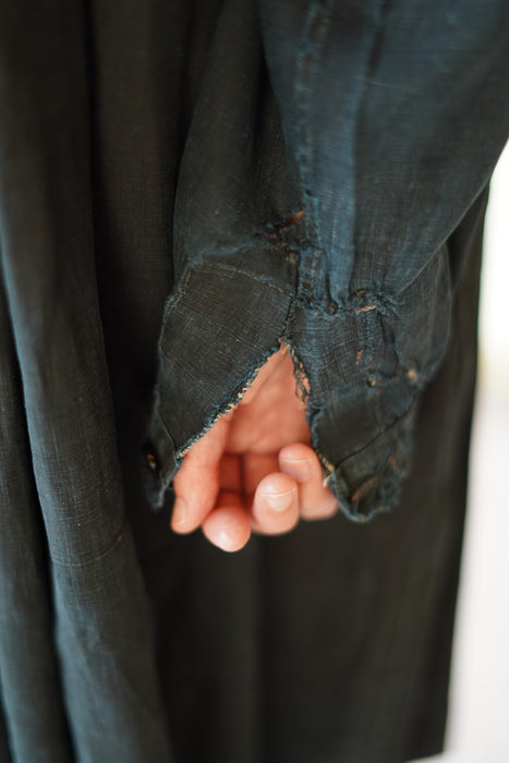 ANTIQUE<BR>FRENCH BIAUDE INDIGO SMOCK