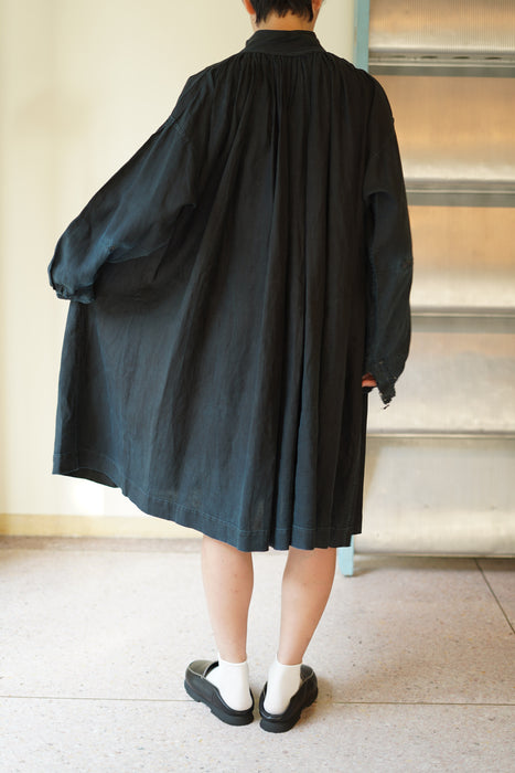 ANTIQUE<BR>FRENCH BIAUDE INDIGO SMOCK