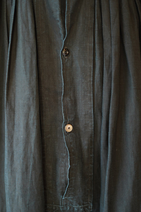 ANTIQUE<BR>FRENCH BIAUDE INDIGO SMOCK