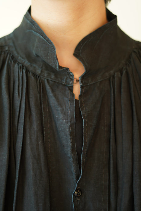 ANTIQUE<BR>FRENCH BIAUDE INDIGO SMOCK