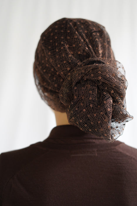 FUMIKA_UCHIDA<br>DOTS EMB. TULLE HEAD CAP