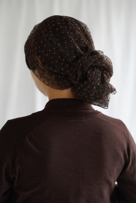 FUMIKA_UCHIDA<br>DOTS EMB. TULLE HEAD CAP