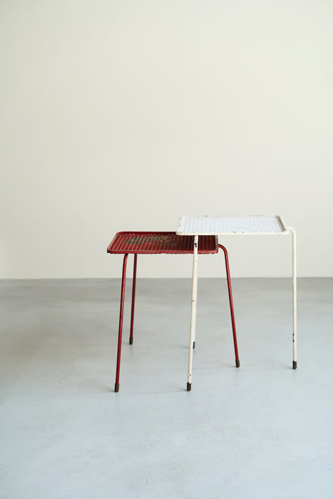 MATHIEU MATÉGOT<BR>SIDE TABLE RED AND WHITE