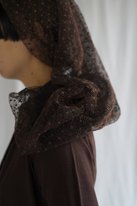 FUMIKA_UCHIDA<br>DOTS EMB. TULLE HEAD CAP