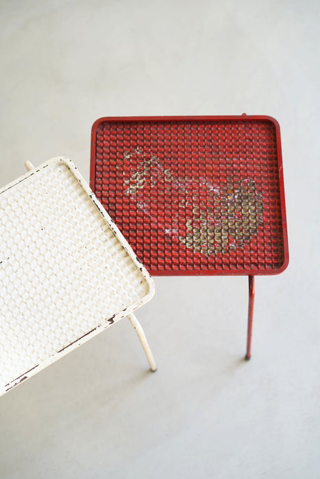 MATHIEU MATÉGOT<BR>SIDE TABLE RED AND WHITE