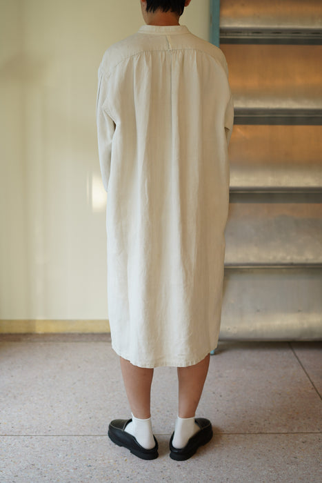 ANTIQUE<BR>FRENCH BIAUDE LINEN SHIRT DRESS