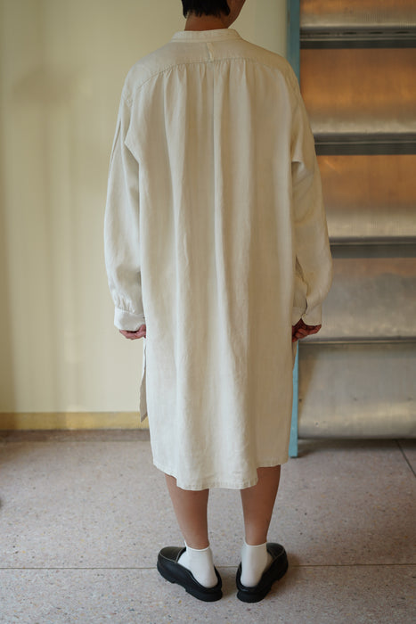 ANTIQUE<BR>FRENCH BIAUDE LINEN SHIRT DRESS