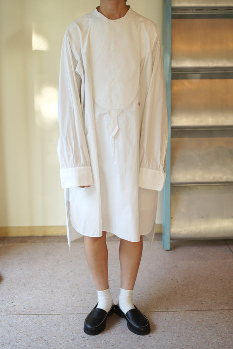 ANTIQUE<BR>FRENCH TUXIDO SHIRT DRESS