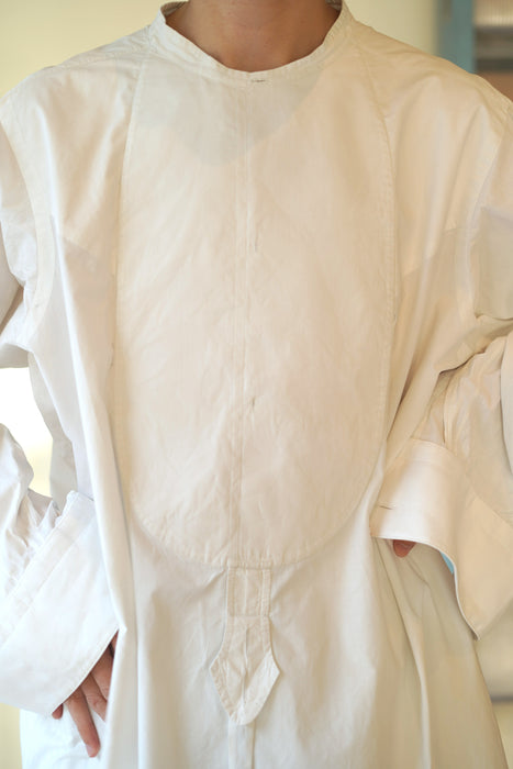 ANTIQUE<BR>FRENCH TUXIDO SHIRT DRESS
