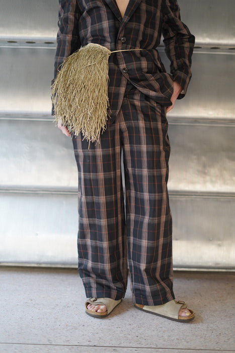 FUMIKA_UCHIDA<BR>FRINGE HALTER TOP<BR>STRAW/GRASS