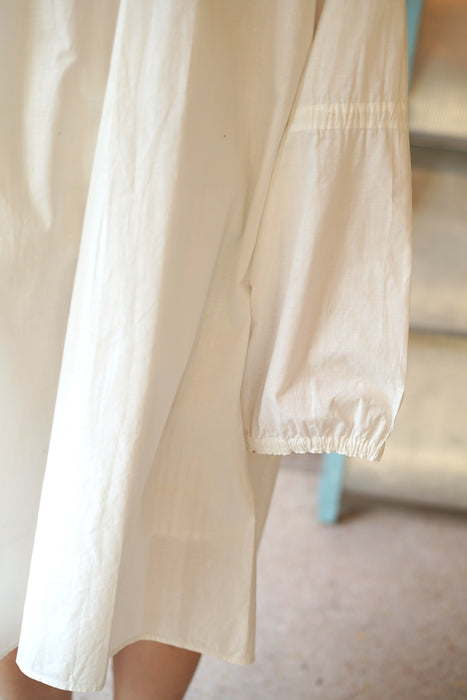 VINTAGE<BR>FRENCH COTTON SHIRT DRESS WITH GATHER SLEEVE <BR> <BR>SOLD OUT