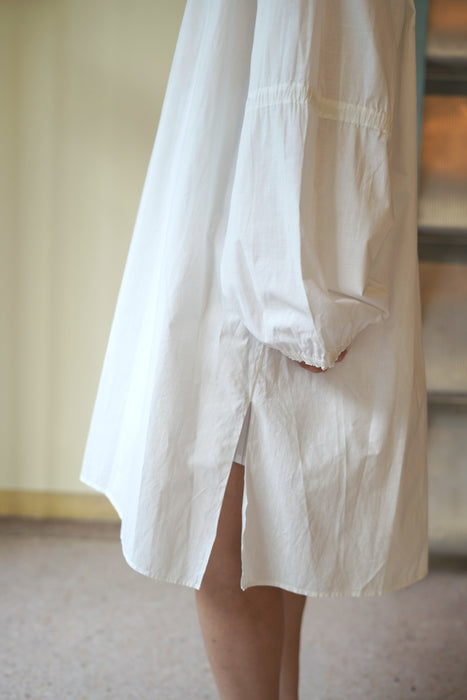 VINTAGE<BR>FRENCH COTTON SHIRT DRESS WITH GATHER SLEEVE <BR> <BR>SOLD OUT