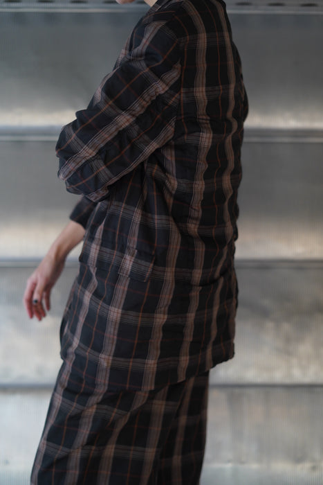 FUMIKA_UCHIDA<br>PLAID NOTCHED LAPEL SINGLE JACKET<br><br>SOLD OUT