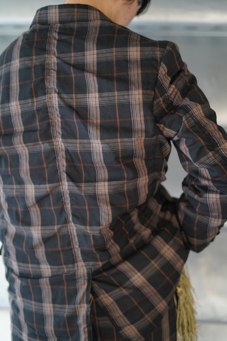 FUMIKA_UCHIDA<br>PLAID NOTCHED LAPEL SINGLE JACKET<br><br>SOLD OUT