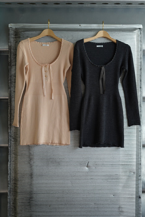 FUMIKA_UCHIDA<br>RIB STITCH HENLEY-NECK UNDERWEAR