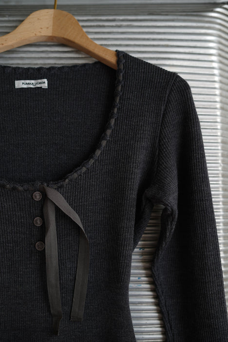 FUMIKA_UCHIDA<br>RIB STITCH HENLEY-NECK UNDERWEAR