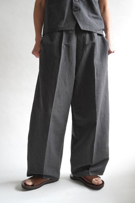 CRISTASEYA<br>MOROCCAN PYJAMA PANTS<br>in GREY WITH BLACK STRIPED