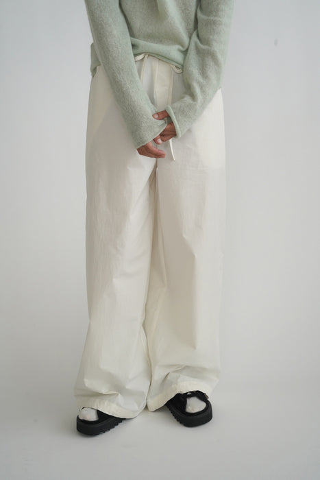 CRISTASEYA<br>MAXI LARGE PANTS WITH DRAWSTRINGS<br>in ECRU