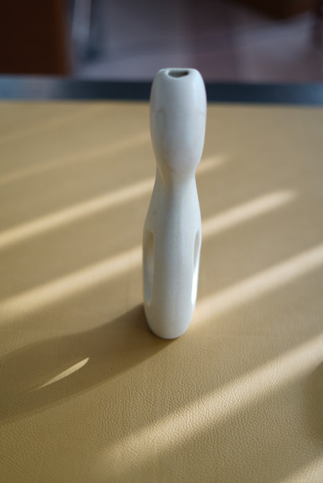 VINTAGE<BR>WHITE ABSTRUCT CERAMIC VASE/TALL<BR><BR>SOLD OUT