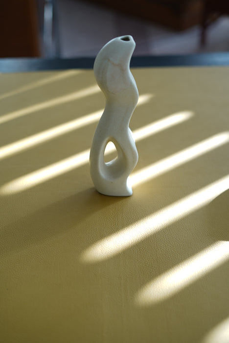 VINTAGE<BR>WHITE ABSTRUCT CERAMIC VASE/TALL<BR><BR>SOLD OUT
