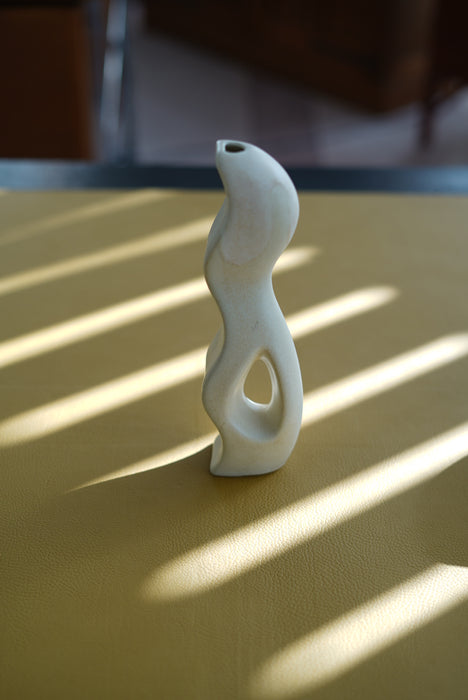 VINTAGE<BR>WHITE ABSTRUCT CERAMIC VASE/TALL<BR><BR>SOLD OUT