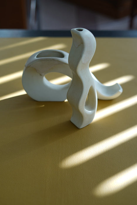 VINTAGE<BR>WHITE ABSTRUCT CERAMIC VASE/TALL<BR><BR>SOLD OUT