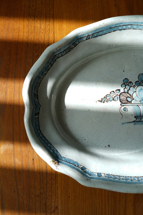 ANTIQUE<BR>FRENCH "Cul Noir" OVAL PLATTER