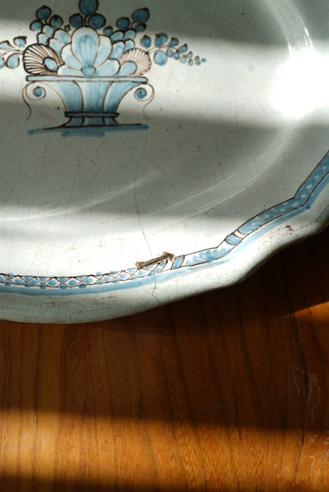 ANTIQUE<BR>FRENCH "Cul Noir" OVAL PLATTER