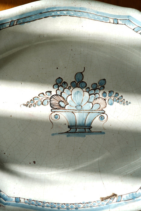 ANTIQUE<BR>FRENCH "Cul Noir" OVAL PLATTER