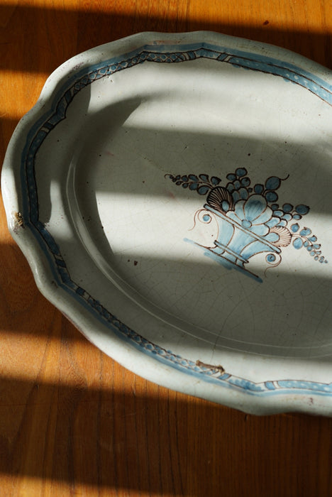 ANTIQUE<BR>FRENCH "Cul Noir" OVAL PLATTER