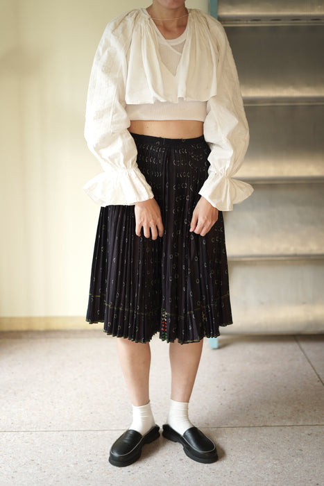 ANTIQUE<BR>SLOVAKIAN INDIGO PLEATED SKIRT<BR><BR>SOLD OUT