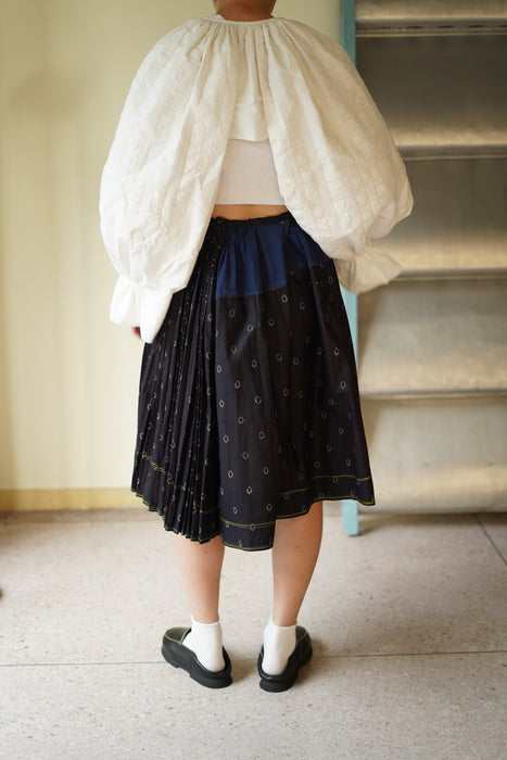ANTIQUE<BR>SLOVAKIAN INDIGO PLEATED SKIRT<BR><BR>SOLD OUT