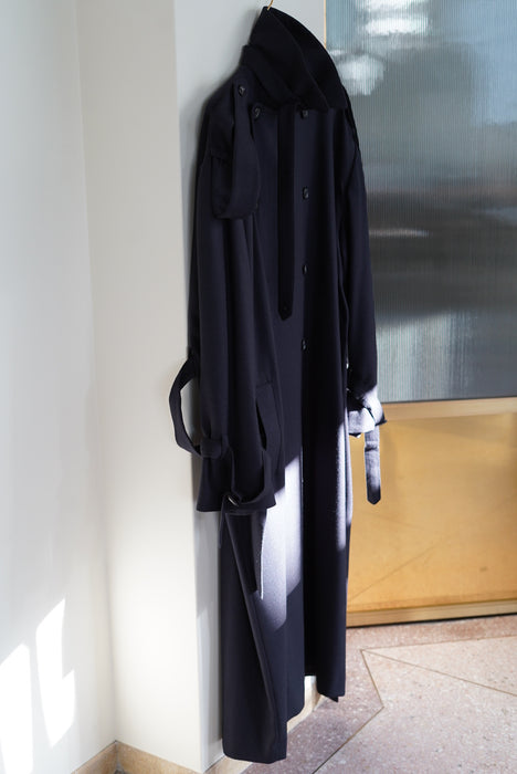 JONNLYNX<br>2way stretch wool trench coat<br>in NAVY