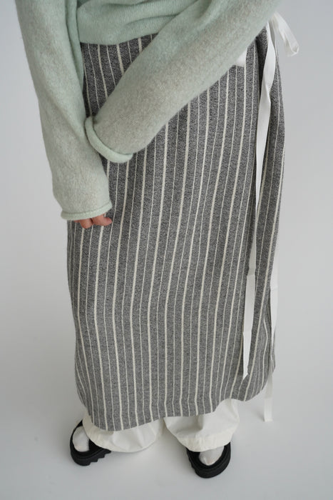 CRISTASEYA<br>LONG SKIRT<br>in GREY WITH WHITE STRIPES<br><br>SOLD OUT