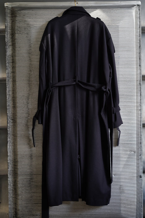 JONNLYNX<br>2way stretch wool trench coat<br>in NAVY